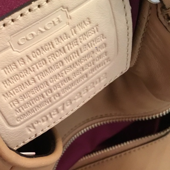 Coach Large Leather and Canvas Bag tote 👜 - Picture 7 of 8